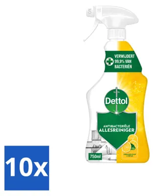 Produktbild von 10 x Dettol Allesreiniger Spray Sprankelende Zitrone 750 ml - Vorteilspackung - 10 Stücke