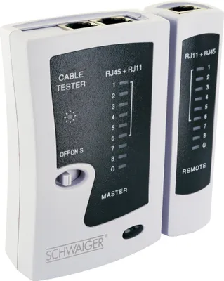 Immagine prodotto di Schwaiger NWM1 531 Schwaiger Netzwerkkabeltester RJ45/RJ11 weiß