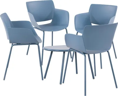 Produktbild von CLP Sitzgruppe Velvena Set Tisch Velva Stühle Alpena wetterfest und UV-beständig blau 4 Stühle