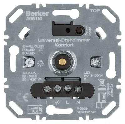 Produktbild von BERKER 296110 Universal-Drehdimmer Komfort (R,L,C,LED) (296110)