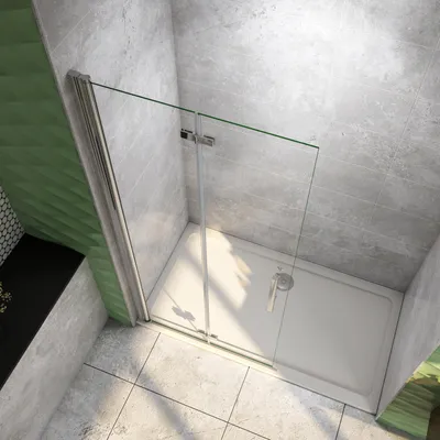 Produktbild von 75X197cm walk in Duschabtrennung Duschkabine Nano+ESG Eckeinsteig Dusche Kabine Falttüren Duschtür