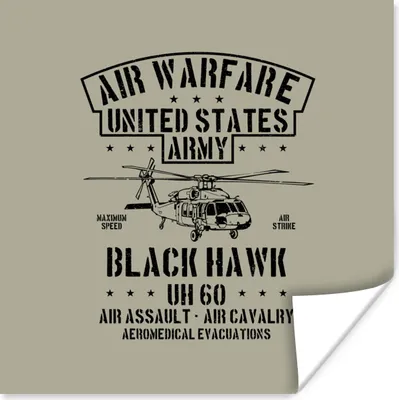 Produktbild von MuchoWow® Poster Mancave - Hubschrauber - Vintage - Amerika 50x50 cm - Wohnzimmerdekoration