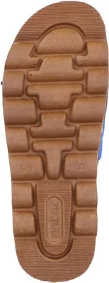 Produktbild von Rieker Damen Pantolette Klettverschluss Wellenform weich Kork Textil V8763, Größe:38 EU, Farbe:Blau