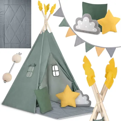 Produktbild von NK-406 Nukido Tipi-Zelt für Kinder - grün