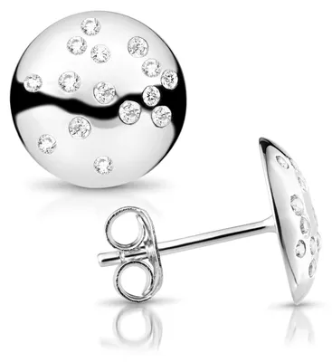 Produktbild von MATERIA 925 Silber Ohrstecker Damen rund 10mm - Schmuck Ohrringe Stecker klein mit Zirkonia weiß SO-396-weiß