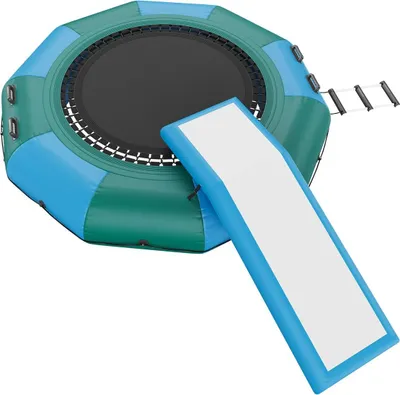 Produktbild von 10ft Inflatable Water Trampoline Swim Platform Bounce with Slide Pool Lake
