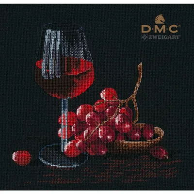 Immagine prodotto di Set per punto croce "Bicchiere di vino", schema contato, 21x20cm