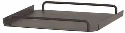 Produktbild von Bali Serviertablett 50x50cm aus Aluminium, Luxus Tablett matt anthrazit mit Griffen