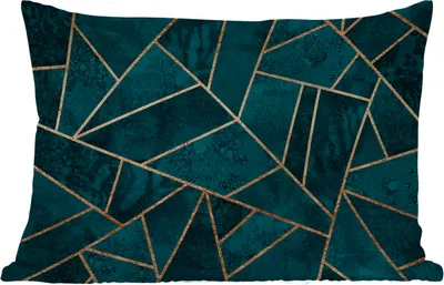 Produktbild von MuchoWow® Outdoor Kissen - Steine - Gold - Luxus - Muster - Abstrakt - 60x40 cm - Wetterfest - Lounge Kissen - Zierkissen - Kissen für Innenräume
