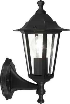 Immagine prodotto di Applique Esterno Verso Alto Classica Laterna 4 Alluminio Nero 1 Luce E27