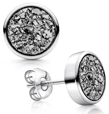 Produktbild von MATERIA by Matthias Wagner Glitzer Ohrstecker Damen rund 925 Silber rhodiniert SO-74-Silber