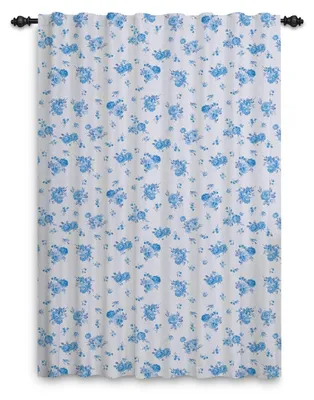 Blumen-Vorhang 107x160 cm, 1 Paneel, Polyester, Stangendurchzug