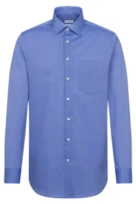 Produktbild von Seidensticker Herren Mens Regular Longsleeve Baumwolle Business Shirt, Mittelblau,