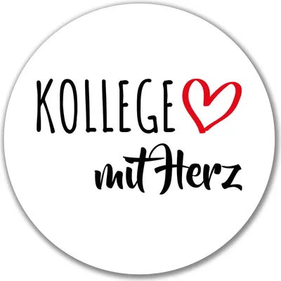 Produktbild von Huuraa Aufkleber Kollege mit Herz 10cm rund Sticker Geschenkidee