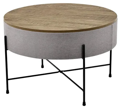 Produktbild von Runder Couchtisch mit Stauraum in Holzoptik