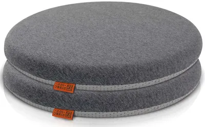 Sitzkissen 40x40 cm Memory Foam, 2er-Set, grau, rund