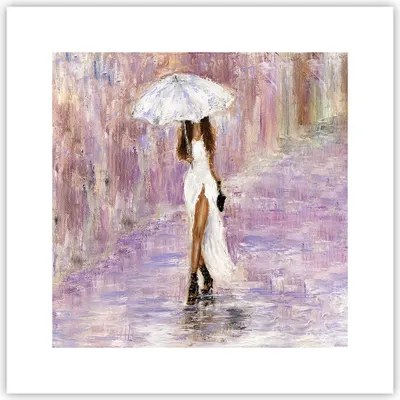 Produktbild von Poster - Poster ohne Rahmen - Frau Regenschirm - 30x30 cm - Wand Bild - Wanddeko - Wandbilder - Kunstposter - Wandposter - Bilder - Kunstdruck - Wanddekoration - Wandbild - P2XAC30x30-3822