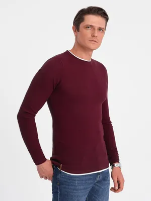 Obrázek produktu pro Pánský svetr OMBRE OM-SWSW-0103 MAROON velikost: L