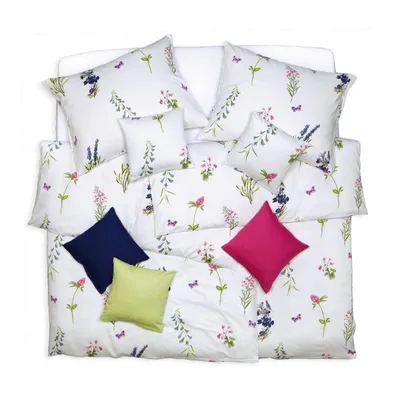 Produktbild von SCANquilt povlečení KREP luční kvítí bílopestrá 100% bavlna 140 x 200/70 x 90 cm