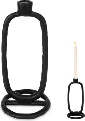 Produktbild von Schwarzer Aluminium-Kerzenständer 24 cm