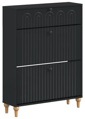 Produktbild von vidaXL Schuhschrank ALKMAAR 78 x 24 x 103 cm Holzwerkstoff Schwarz