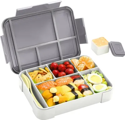 Produktbild von Brotdose Kinder mit Fächern - BPA-frei - 1300 ml - auslaufsicher - Snackbox - für Erwachsene - Mädchen - Jungen