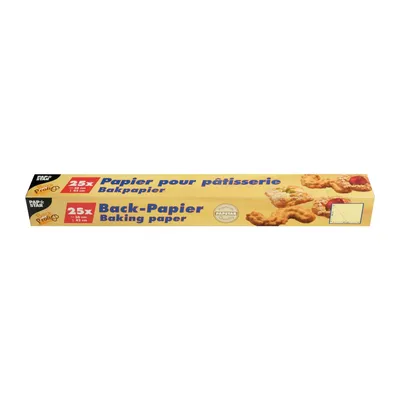 Prouktbild Papstar Backpapierzuschnitte 38x42 cm 25 Blatt braut Faltschachtel 188g