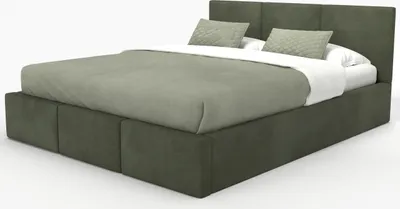Produktbild von Muralo POLSTERBETT für Schlafzimmer Polsterbett mit Bettkasten und Gasdruckfeder Bett mit Polsterkopfteil Doppelbett 160x200 Bett mit Stauraum Khaki
