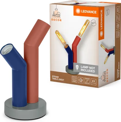 Imagen del producto de Ledvance Tischleuchte imitación Straw Table Rot/Blau max. 2 x 15W E27 mit Schalter