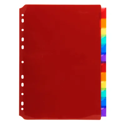 Image de Exacompta 10x Intercalaires PP transparent couleurs A4 12 pos assort 3912E