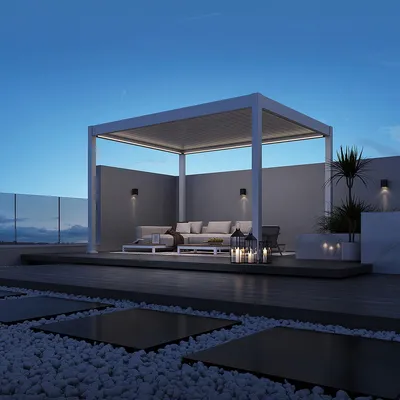 Produktbild von Deluxe Elektrisch Pavillon Terrassenüberdachung Aluminium LED 3 x 4 M