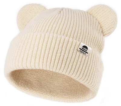 Imagen del producto de Gorro de lana con forma de osito, suave y cálido, ideal para el invierno, para bebés de 6 a 36 meses, perfecto para los días fríos