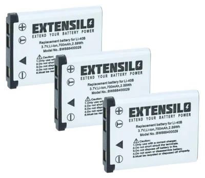 Produktbild von EXTENSILO 3x Akku kompatibel mit Kodak EasyShare M550, M215, M23, M522, M22, M52, M200, M530, M531, M5350, M532, M5370 Kamera (700 mAh, 3,7 V, Li-Ion)
