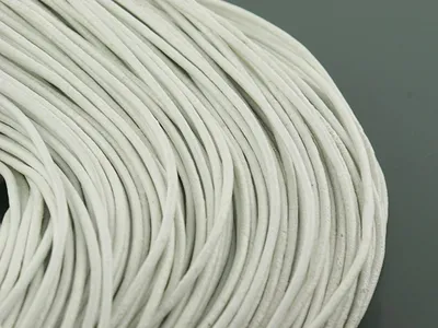 Produktbild von Vintageparts Echtlederband rund 2 m Weiß 2 mm