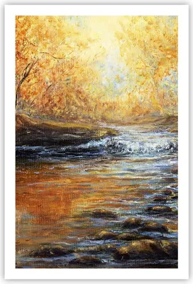 Produktbild von Poster - Poster ohne Rahmen - Bach Park Baum - 61x91,5 cm - Wand Bild - Wanddeko - Wandbilder - Kunstposter - Wandposter - Bilder - Kunstdruck - Wanddekoration - Wandbild - P2XPA61x91-3973