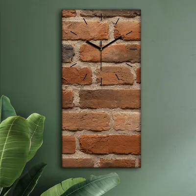 Produktbild von Wohnzimmer Leinwand Uhr Geräuschlos Küche 30x60 Ziegel, Motive, Wand, Textur, schwarze Zeiger