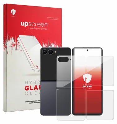 Produktbild von upscreen Schutzglas für Samsung Galaxy Z Flip 8 (Display+Rückseite) Schutzfolie Panzer Folie Glas Display Schutz klar