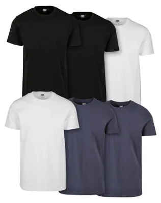 Image de Urban Classics - T-shirt "Basic" pour hommes (lot de 6) TN1079 (4XL) (noir/blanc/marine)