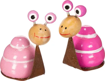 Produktbild von Holzdeko Schneckenfiguren für Tisch und Fensterbank, 4 Stück