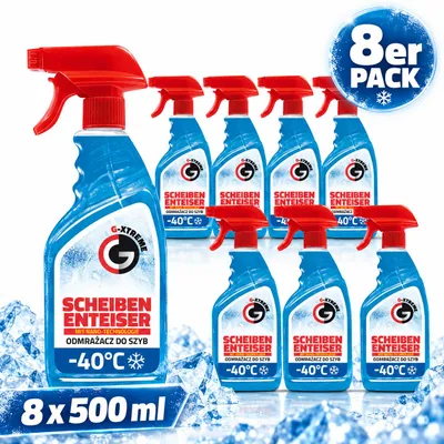 Produktbild von 8x G-XTREME Scheibenenteiser 500ml Nano-Technologie bis -40°C Enteiserspray 4L