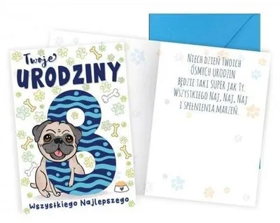 Produktbild von Karte B6 Geburtstag 8 Hund – Kukartka