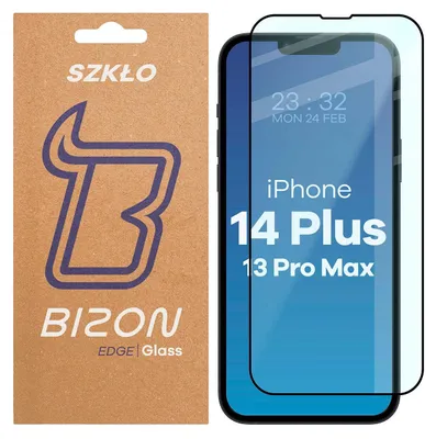 Produktbild von Gehärtetes Glas Bizon Glass Edge 2 für iPhone 14 Plus / 13 Pro Max, schwarz