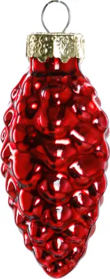Produktbild von TrendLine Weihnachtskugeln Glas-Tannenzapfen 6 cm rot 12 Stück