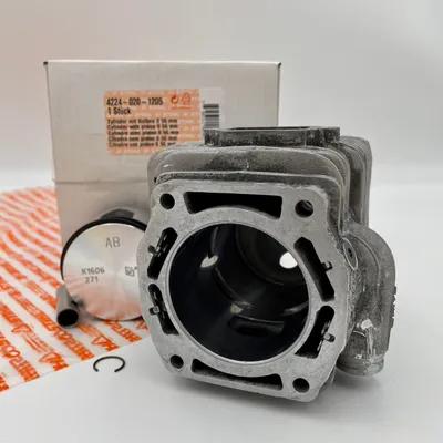 A new STIHL cylinder and piston kit for a TS700/TS800 cut-off saw, shown with its original packaging.