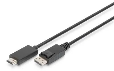 Produktbild von Digitus DisplayPort Adapterkabel, DP - HDMI Typ A, 2 m, HDMI Typ A (Standard), DisplayPort, Stecker, Stecker, Gerade
