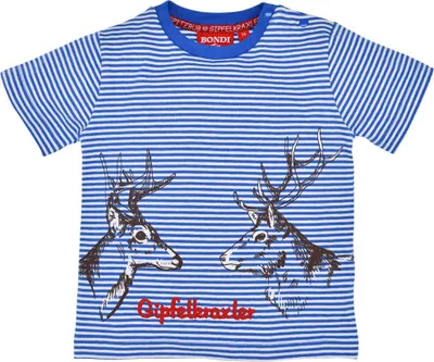 Produktbild von BONDI Jungen T-Shirt "Hirsche" 91522 | Blau Weiß Gestreift Größe: 104