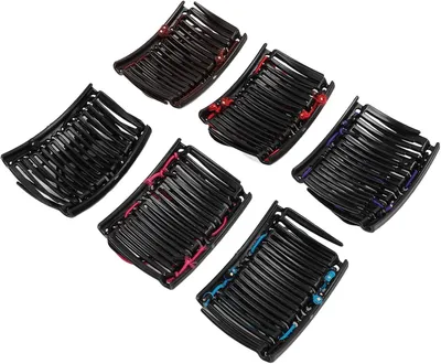 Produktbild von 6er-Pack Elastischer Magischer Haarkamm, Dehnbare Doppelkamm-Haarspangen, Mehrzweck-Haarschmuck, für Frauen und Mädchen, mit 6 Farben