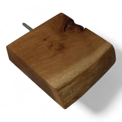 Immagine prodotto di Mini mensola in legno massiccio di rovere con bordo naturale/bordo albero 15x15x4cm, mensola in rovere, mensola da parete in legno con fissaggio