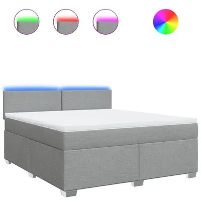 Produktbild von Boxspringbett mit Matratze Hellgrau 180x200 cm Stoff