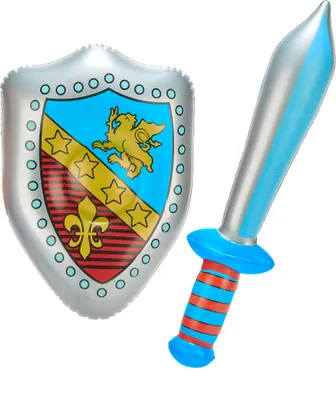 Produktbild von Aufblasbares Ritter Waffen-Set silber-blau